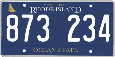 RI license plate 873234