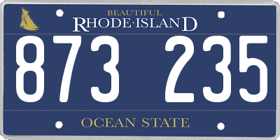 RI license plate 873235