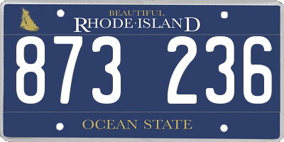 RI license plate 873236