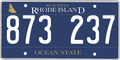 RI license plate 873237