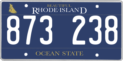 RI license plate 873238
