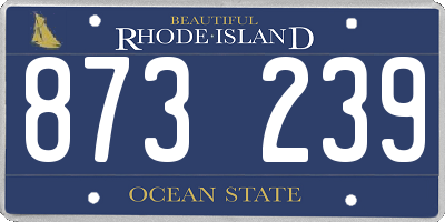 RI license plate 873239