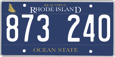 RI license plate 873240