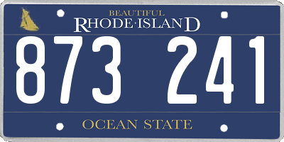 RI license plate 873241