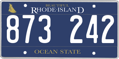 RI license plate 873242