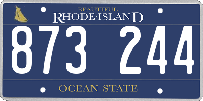 RI license plate 873244