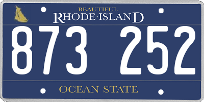RI license plate 873252