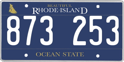 RI license plate 873253