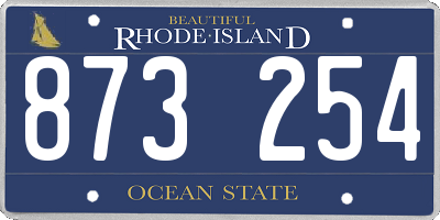 RI license plate 873254