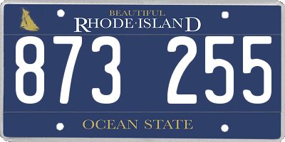 RI license plate 873255