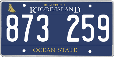 RI license plate 873259