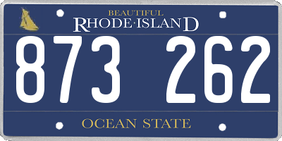 RI license plate 873262