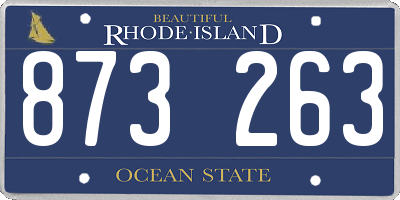 RI license plate 873263