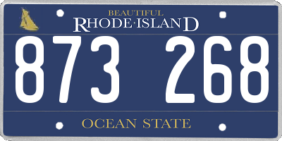 RI license plate 873268