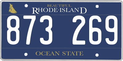 RI license plate 873269
