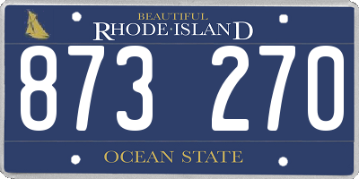 RI license plate 873270
