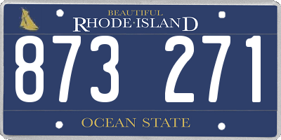 RI license plate 873271