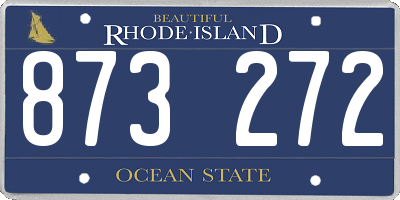 RI license plate 873272