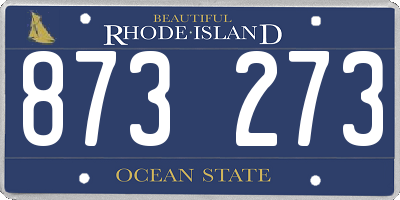 RI license plate 873273