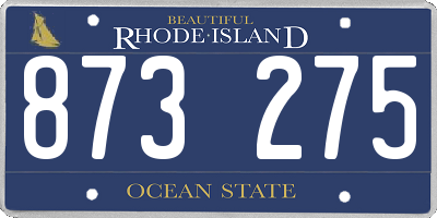 RI license plate 873275