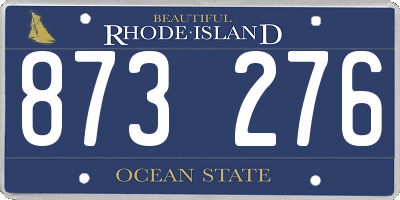 RI license plate 873276