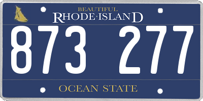 RI license plate 873277