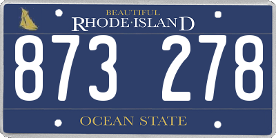 RI license plate 873278