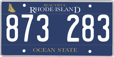 RI license plate 873283