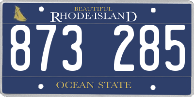 RI license plate 873285
