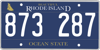 RI license plate 873287