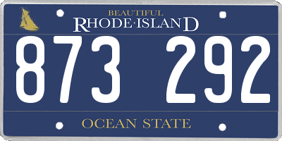 RI license plate 873292