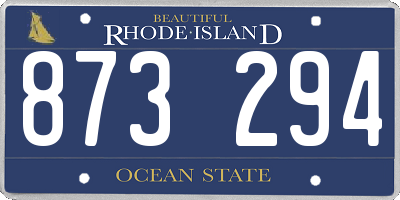 RI license plate 873294