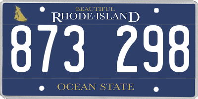 RI license plate 873298