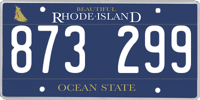 RI license plate 873299