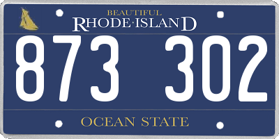RI license plate 873302