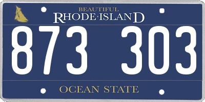 RI license plate 873303