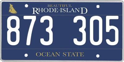 RI license plate 873305