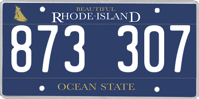 RI license plate 873307