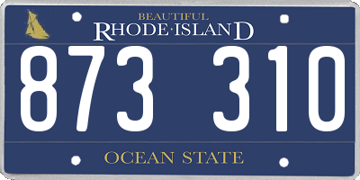 RI license plate 873310