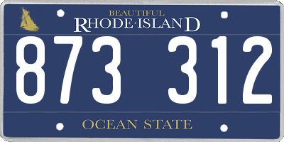 RI license plate 873312