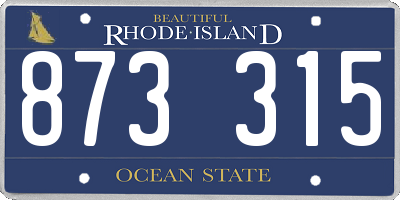 RI license plate 873315