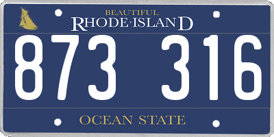 RI license plate 873316