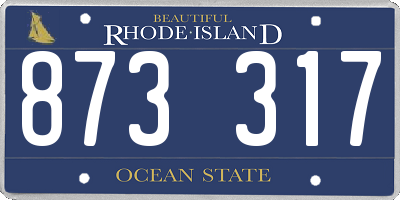 RI license plate 873317