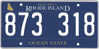 RI license plate 873318
