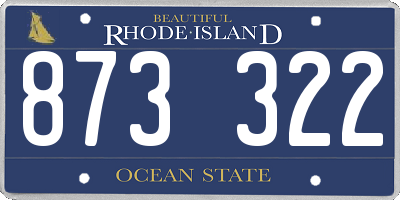 RI license plate 873322