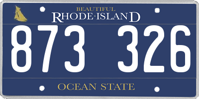 RI license plate 873326