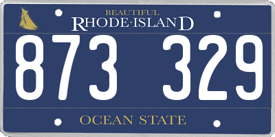 RI license plate 873329
