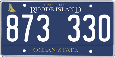 RI license plate 873330