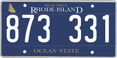 RI license plate 873331