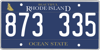 RI license plate 873335